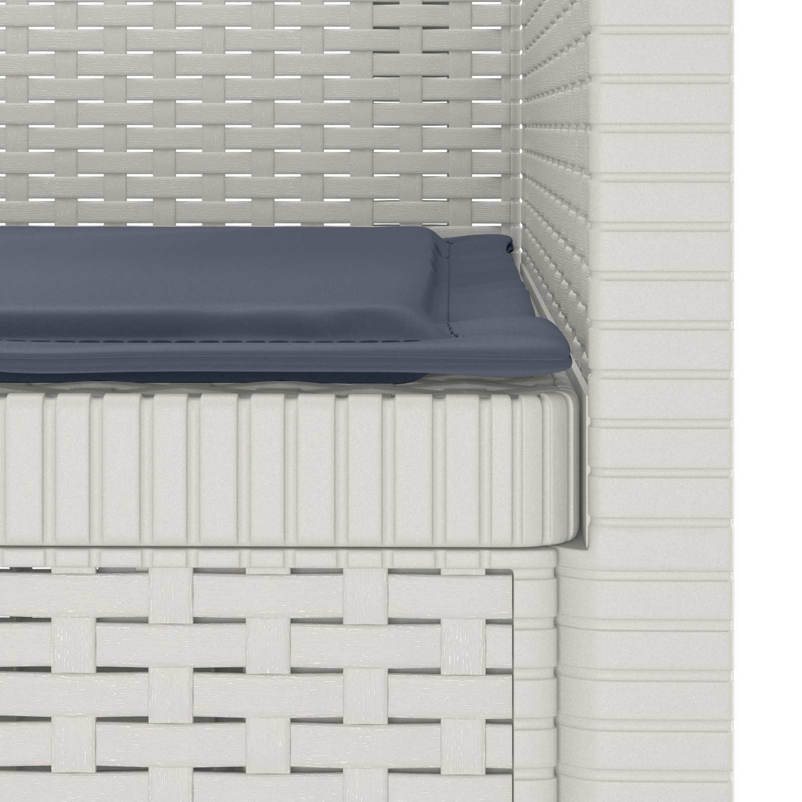Poltrona a 1 Posto con Cuscino Aspetto Rattan PP Bianco | homemem39