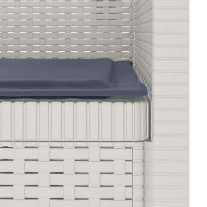 Poltrona a 1 Posto con Cuscino Aspetto Rattan PP Bianco | homemem39
