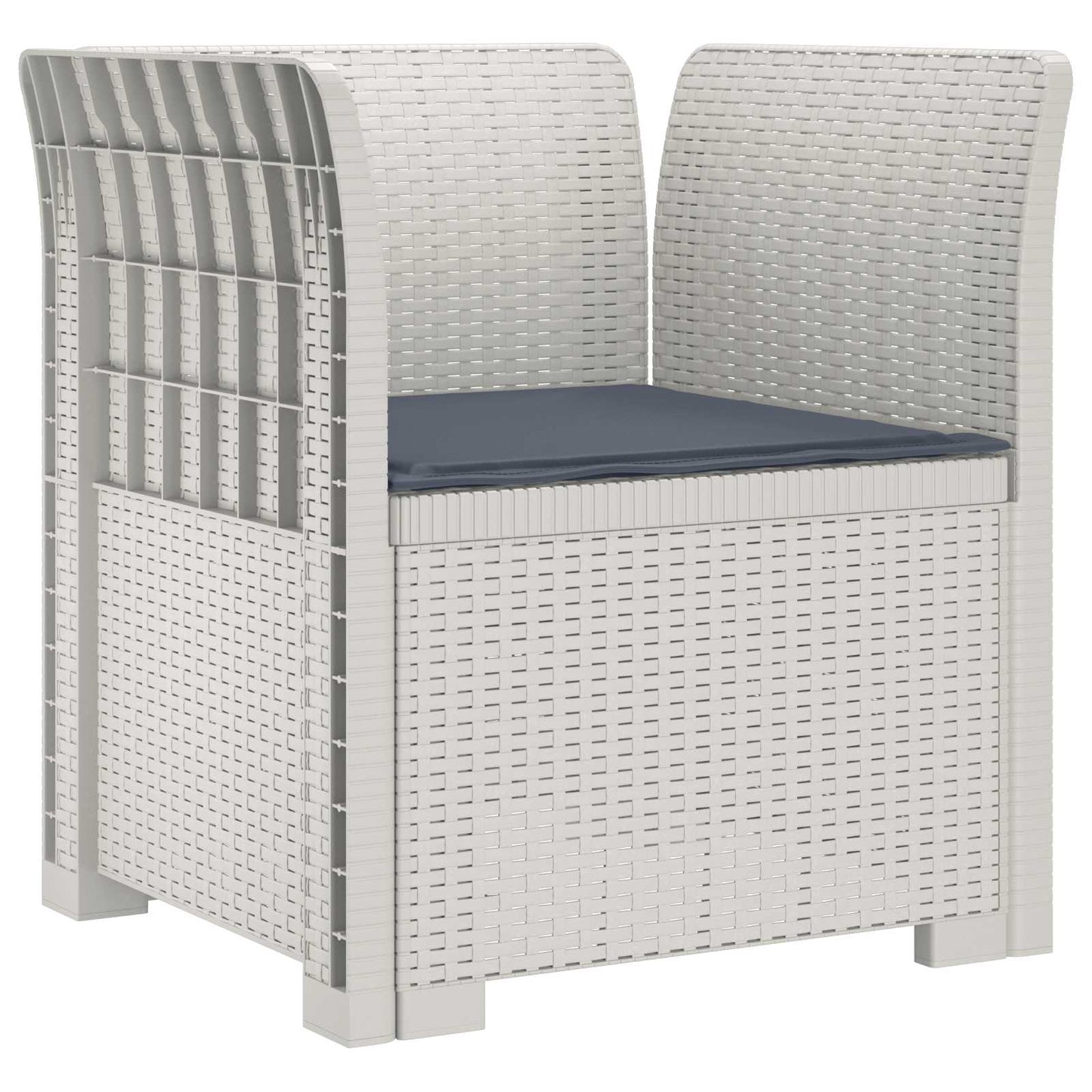 Poltrona a 1 Posto con Cuscino Aspetto Rattan PP Bianco | homemem39