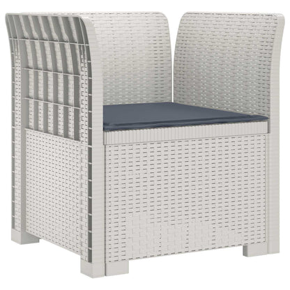 Poltrona a 1 Posto con Cuscino Aspetto Rattan PP Bianco | homemem39