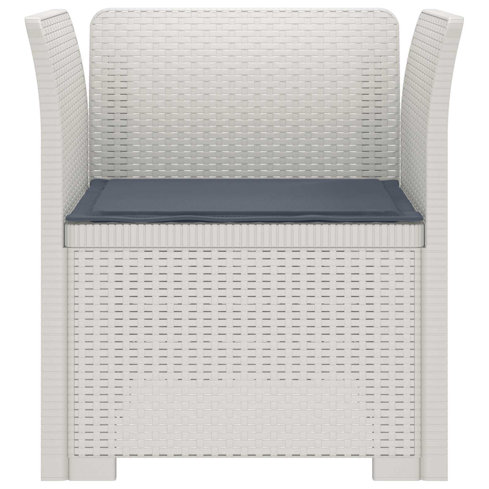 Poltrona a 1 Posto con Cuscino Aspetto Rattan PP Bianco | homemem39