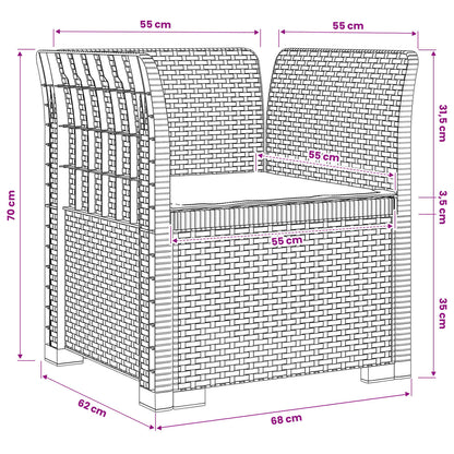 Poltrona a 1 Posto con Cuscino Aspetto Rattan PP Bianco | homemem39