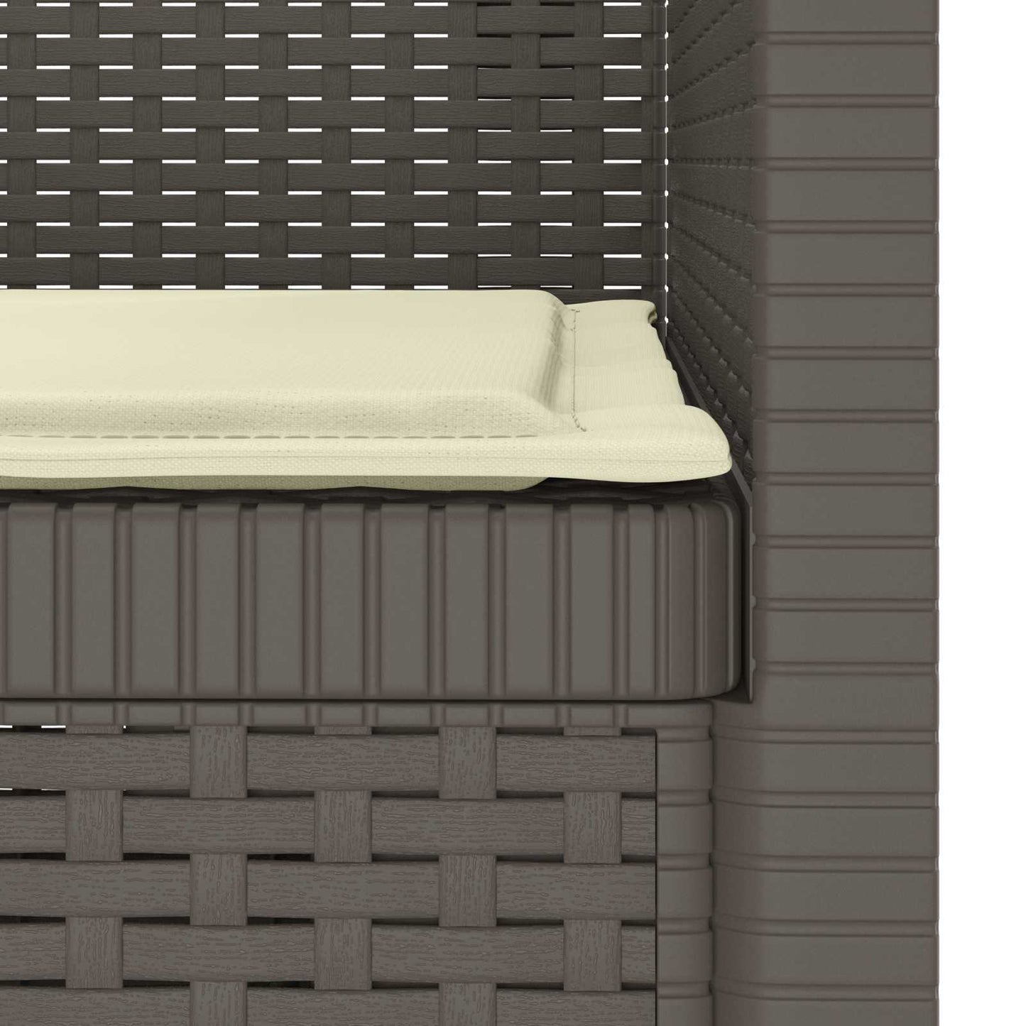Poltrona a 1 Posto con Cuscino Aspetto Rattan PP Grigio Chiaro | homemem39