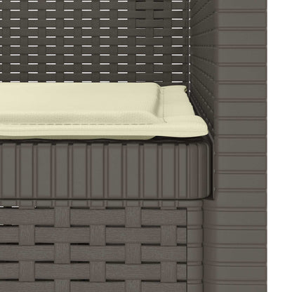 Poltrona a 1 Posto con Cuscino Aspetto Rattan PP Grigio Chiaro | homemem39