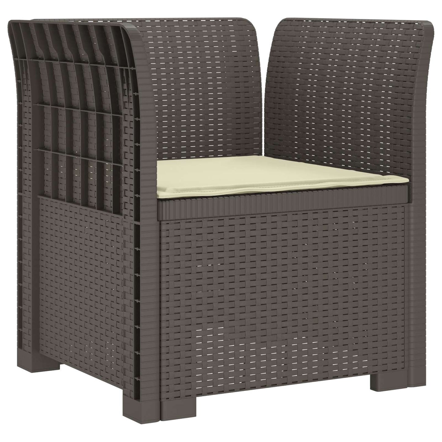Poltrona a 1 Posto con Cuscino Aspetto Rattan PP Grigio Chiaro | homemem39