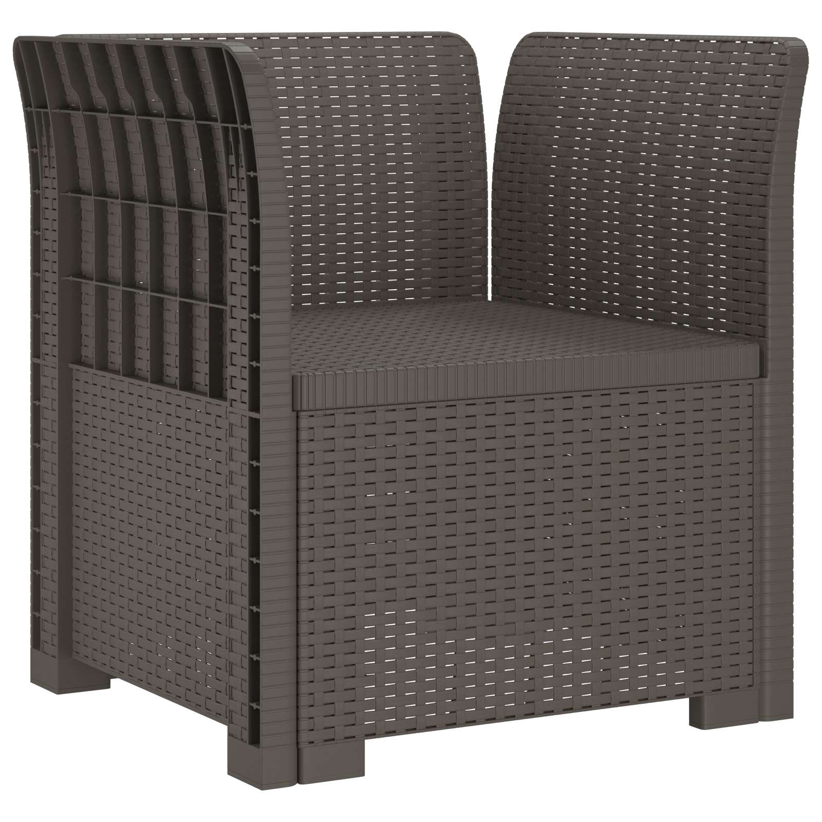 Poltrona a 1 Posto con Cuscino Aspetto Rattan PP Grigio Chiaro | homemem39