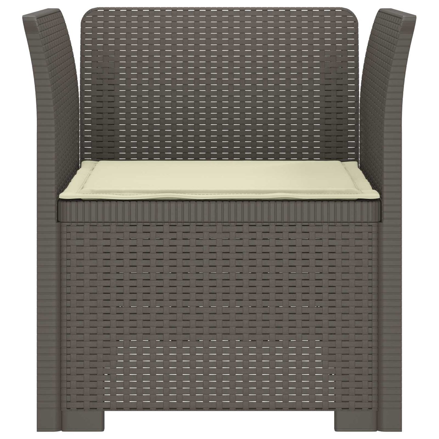 Poltrona a 1 Posto con Cuscino Aspetto Rattan PP Grigio Chiaro | homemem39