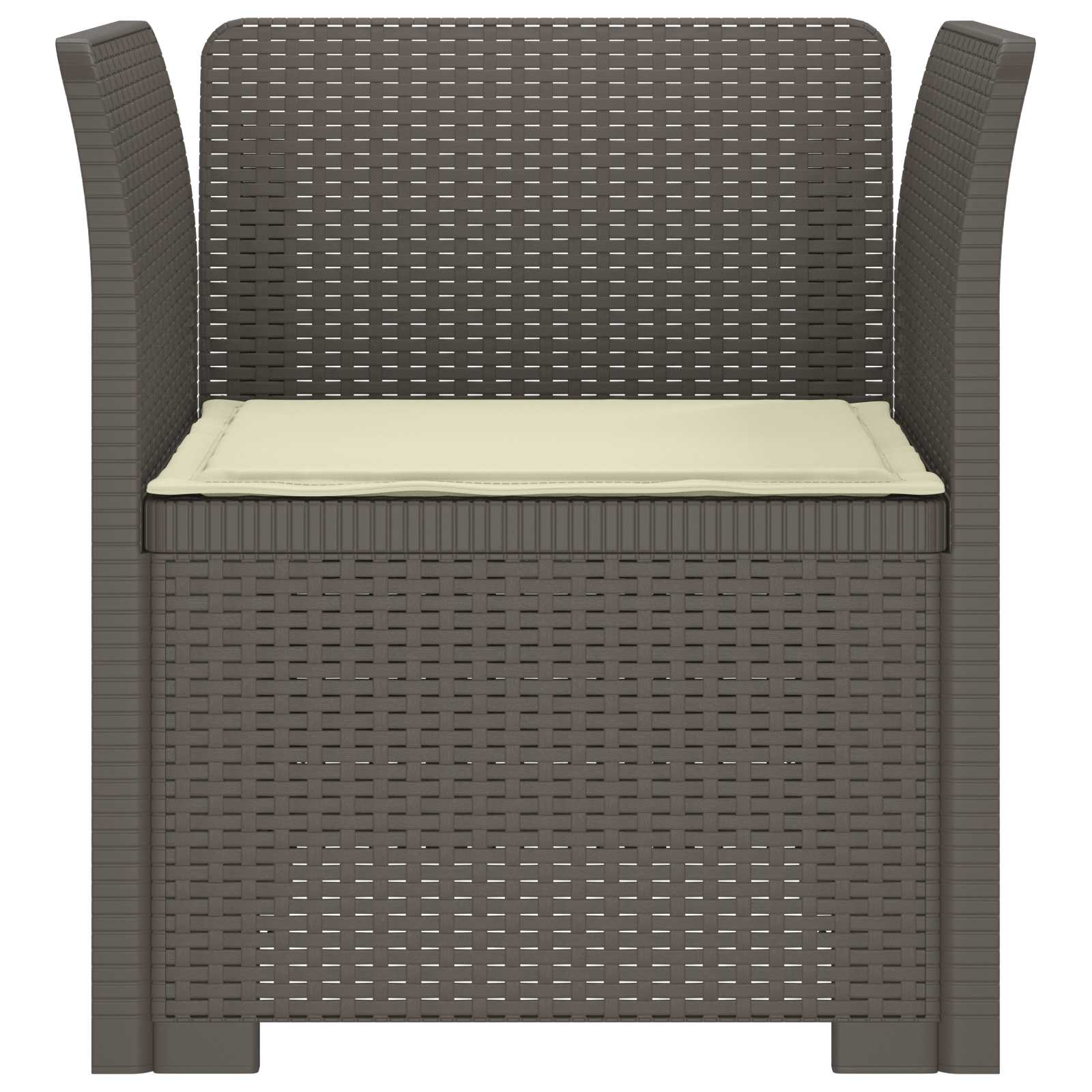Poltrona a 1 Posto con Cuscino Aspetto Rattan PP Grigio Chiaro | homemem39