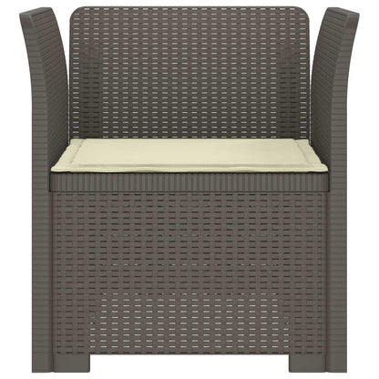 Poltrona a 1 Posto con Cuscino Aspetto Rattan PP Grigio Chiaro | homemem39