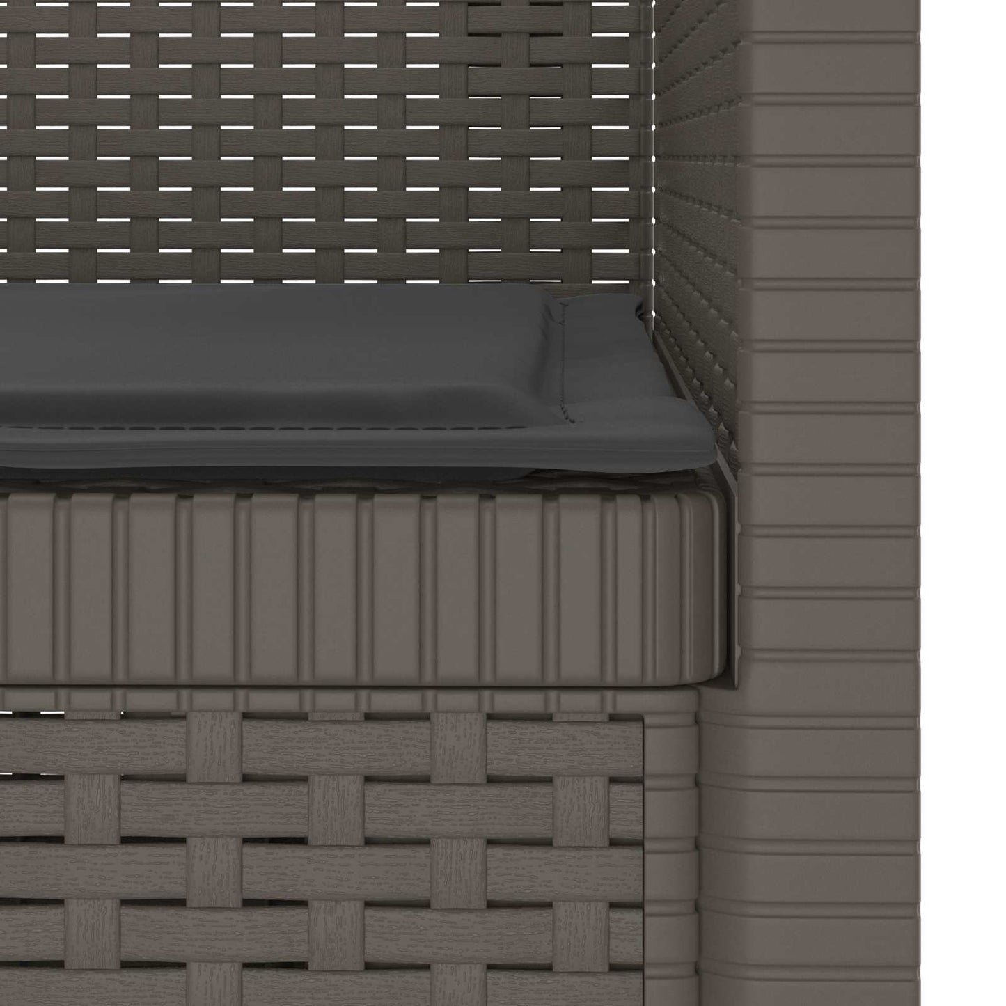 Poltrona a 1 Posto con Cuscino Aspetto Rattan PP Grigio Chiaro | homemem39