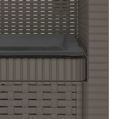 Poltrona a 1 Posto con Cuscino Aspetto Rattan PP Grigio Chiaro | homemem39