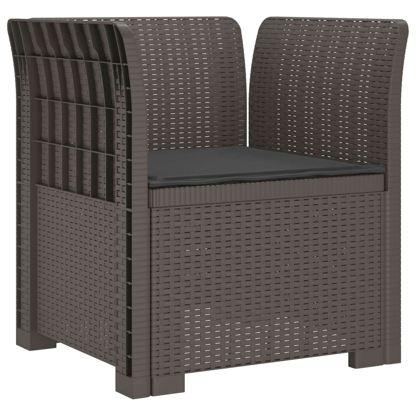 Poltrona a 1 Posto con Cuscino Aspetto Rattan PP Grigio Chiaro | homemem39