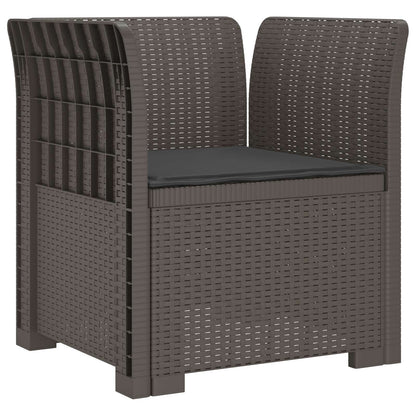 Poltrona a 1 Posto con Cuscino Aspetto Rattan PP Grigio Chiaro | homemem39