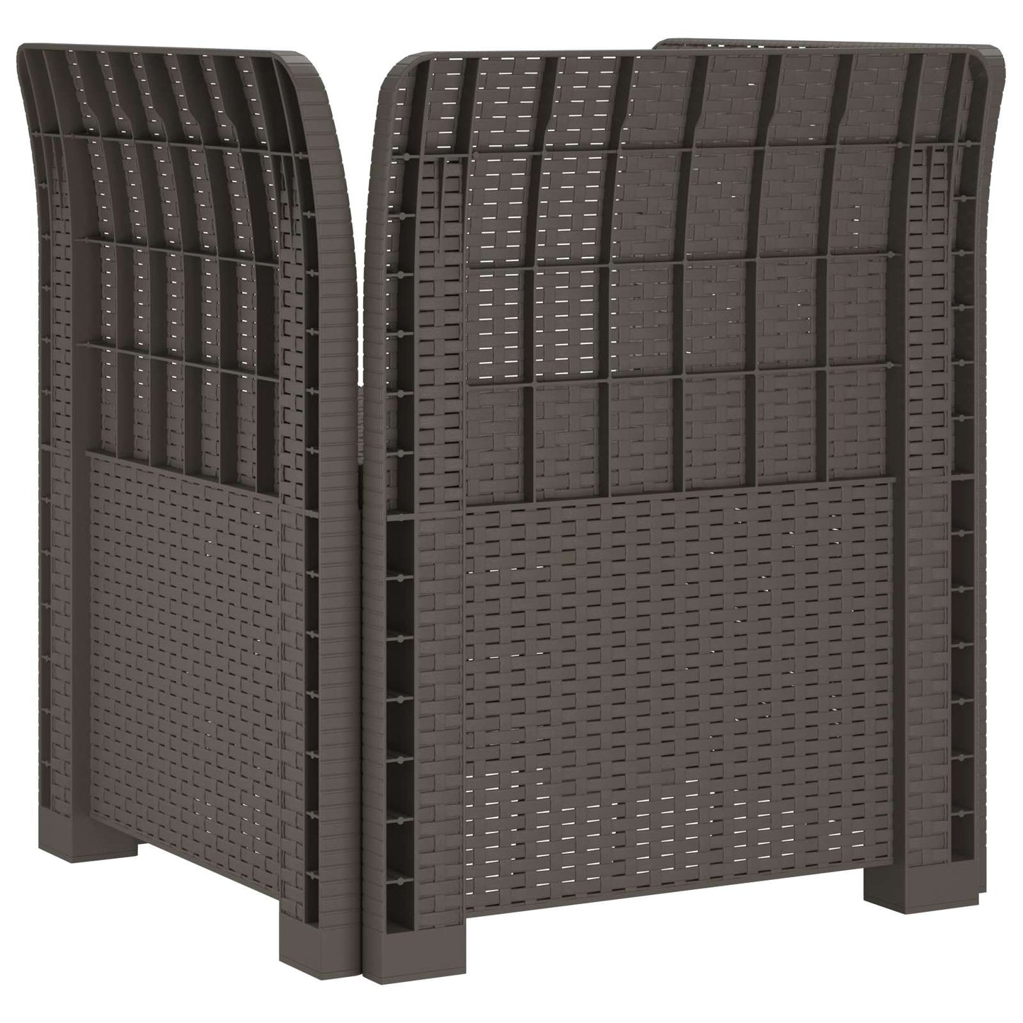 Poltrona a 1 Posto con Cuscino Aspetto Rattan PP Grigio Chiaro | homemem39