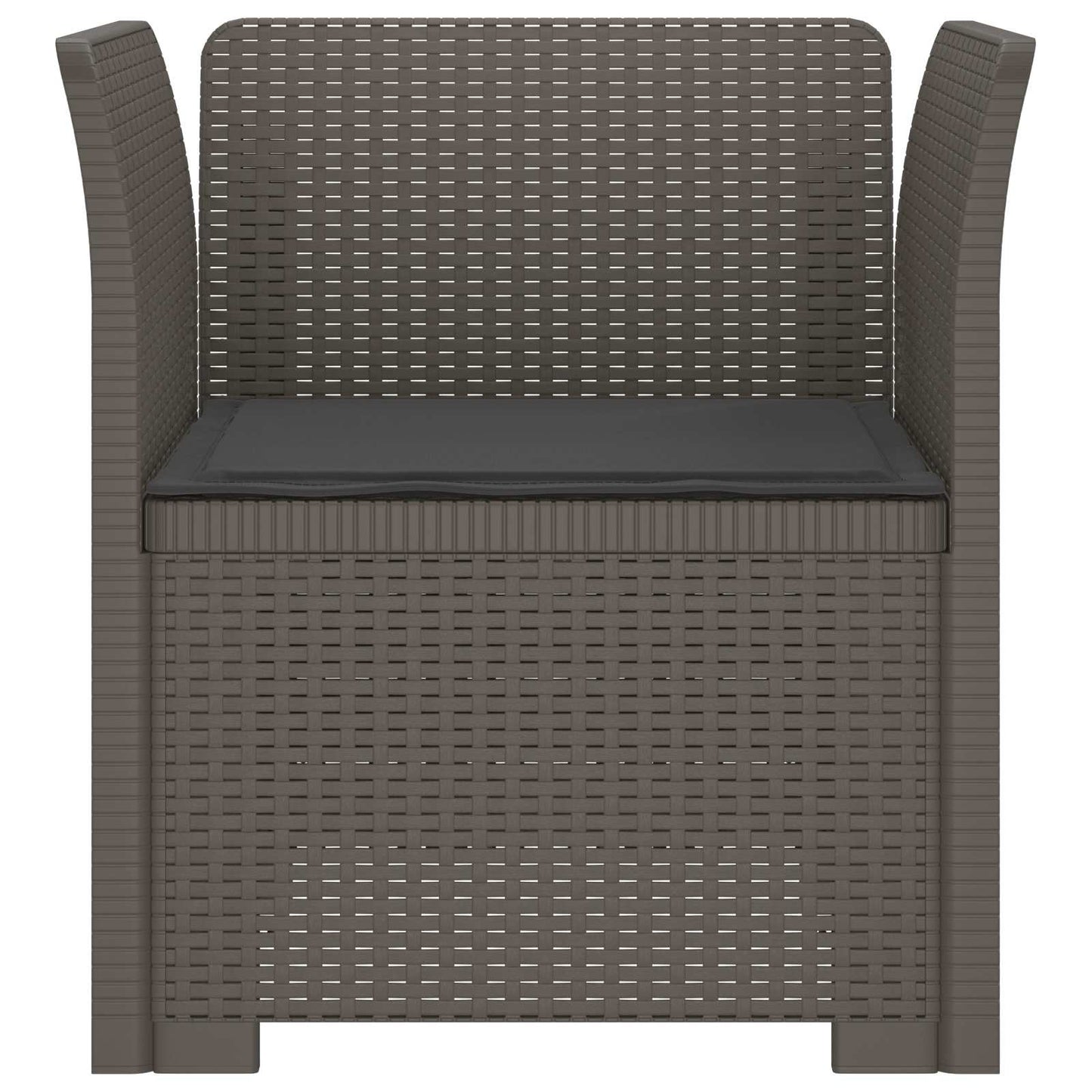 Poltrona a 1 Posto con Cuscino Aspetto Rattan PP Grigio Chiaro | homemem39