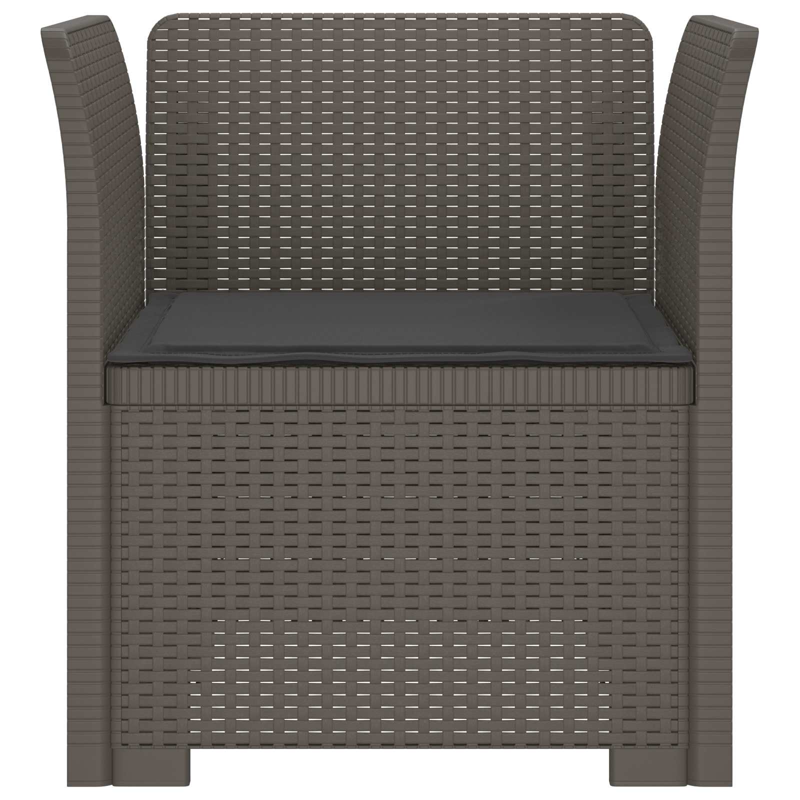 Poltrona a 1 Posto con Cuscino Aspetto Rattan PP Grigio Chiaro | homemem39