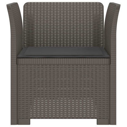 Poltrona a 1 Posto con Cuscino Aspetto Rattan PP Grigio Chiaro | homemem39
