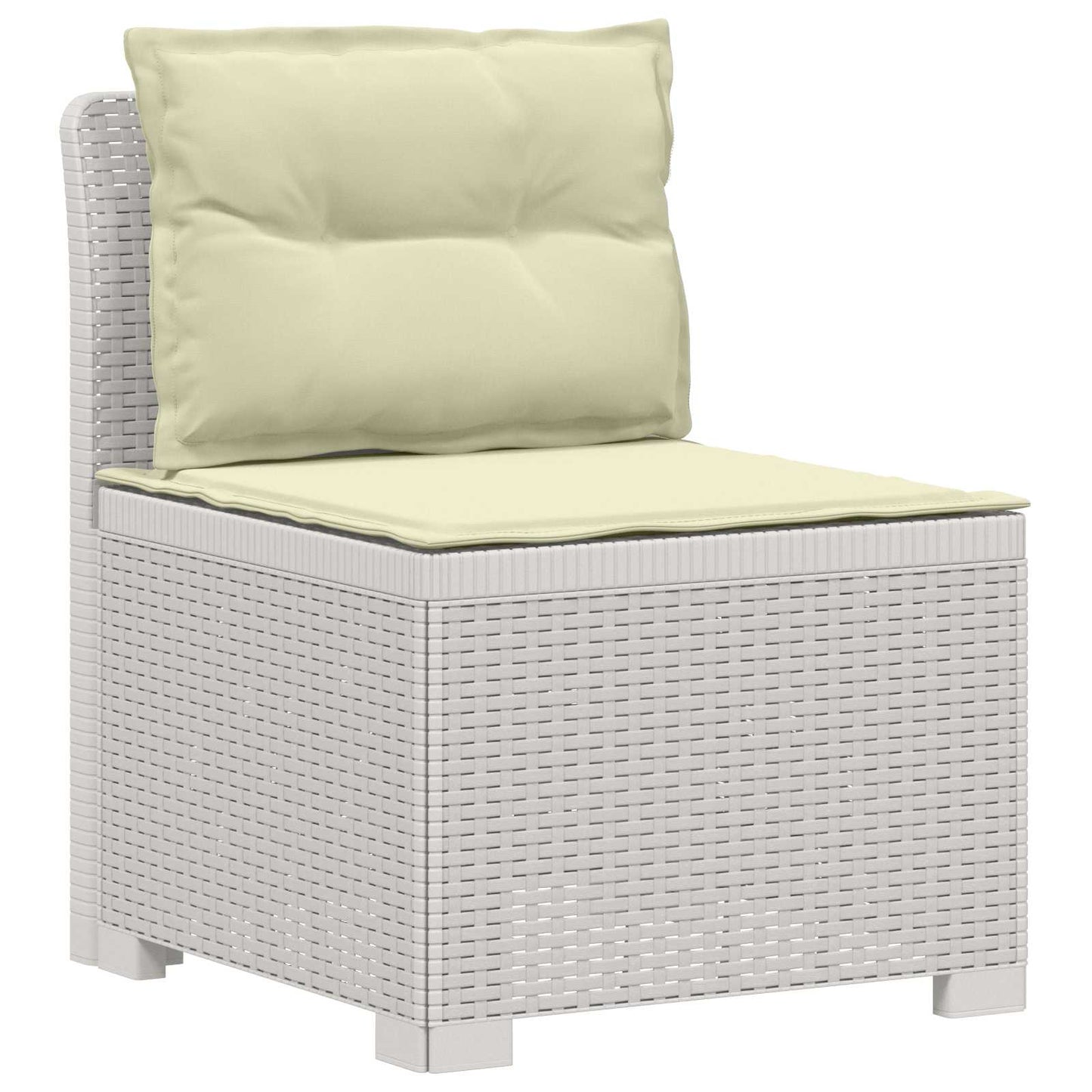 Divano da giardino 3 posti con cuscini in look rattan PP Bianco | homemem39