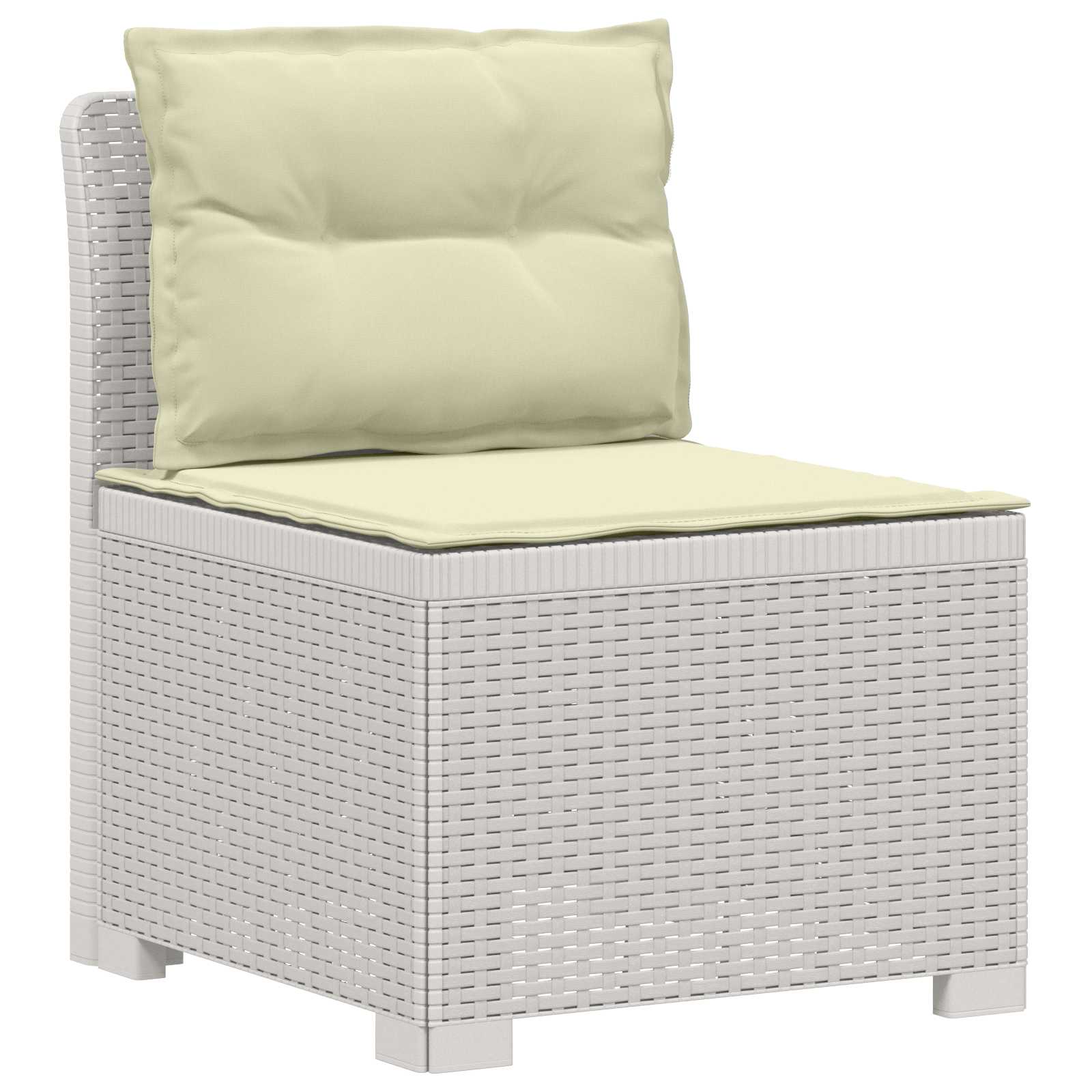 Divano da giardino 3 posti con cuscini in look rattan PP Bianco | homemem39