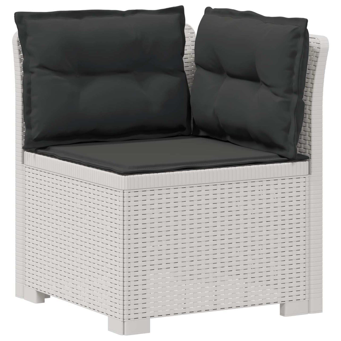 Divano da giardino 3 posti con cuscini in look rattan PP Bianco | homemem39
