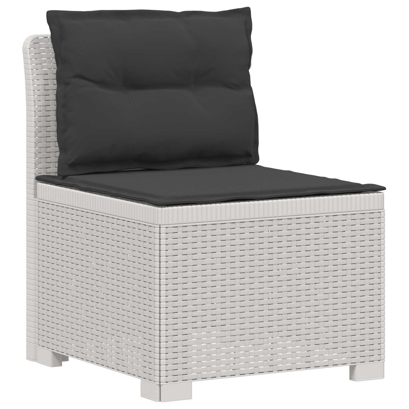 Divano da giardino 3 posti con cuscini in look rattan PP Bianco | homemem39