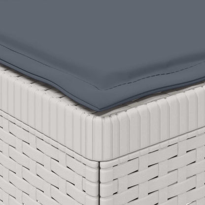 Divano da giardino 3 posti con cuscini in look rattan PP Bianco | homemem39