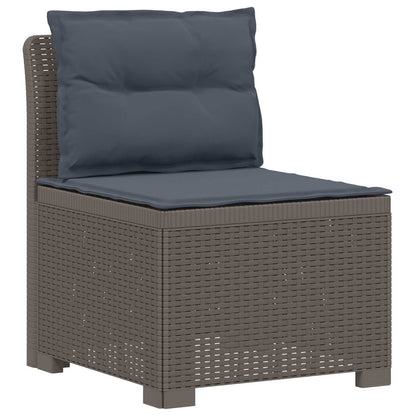 Divano da giardino 3 posti con cuscini in look rattan PP