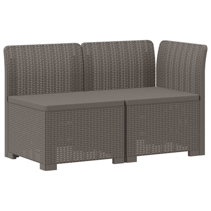 Divano da Giardino a 2 Posti con Cuscini Aspetto Rattan PP | homemem39