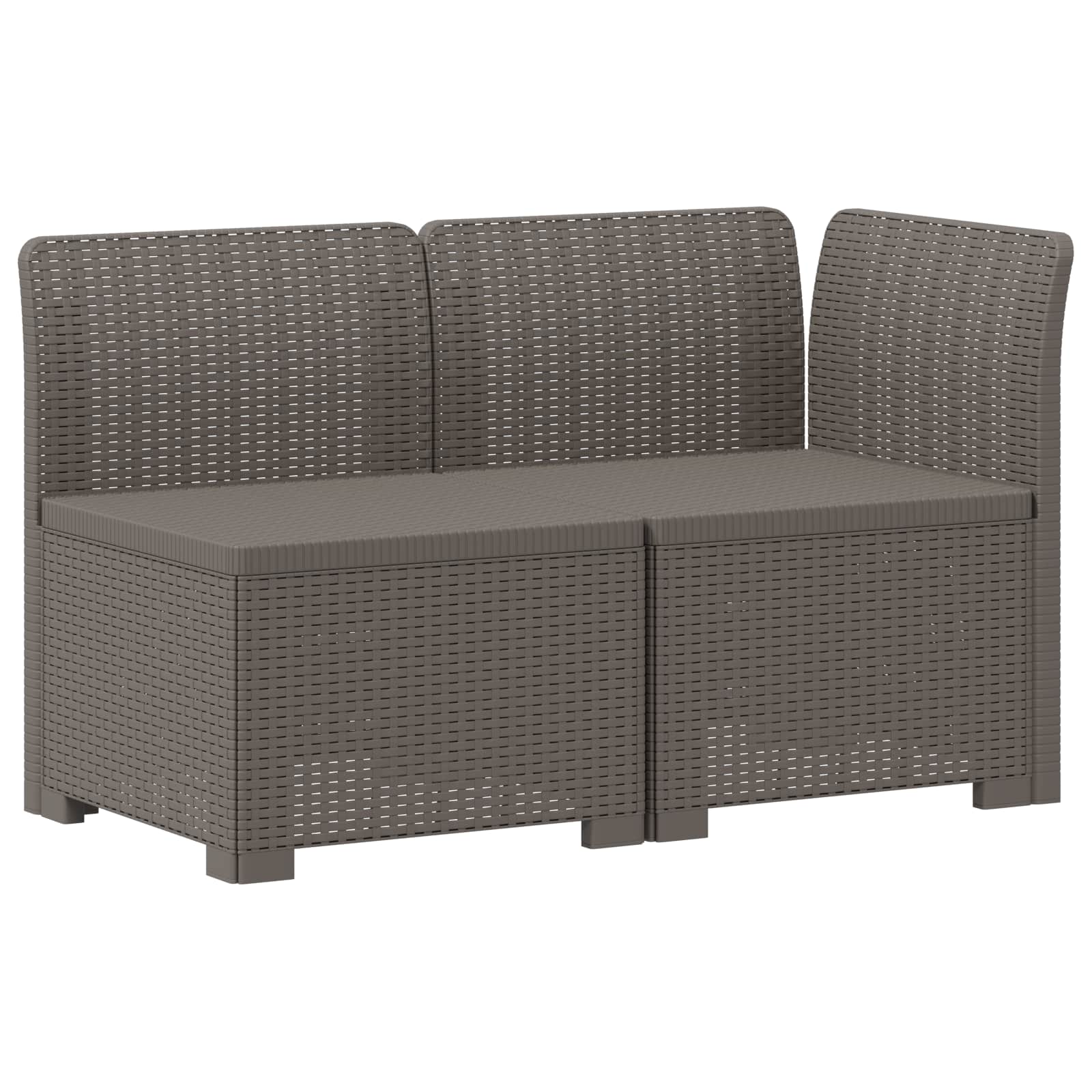 Divano da Giardino a 2 Posti con Cuscini Aspetto Rattan PP | homemem39