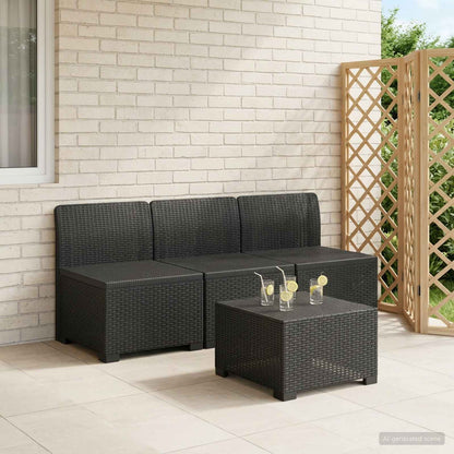 Divano da Giardino a 3 Posti in Aspetto Rattan PP Antracite
