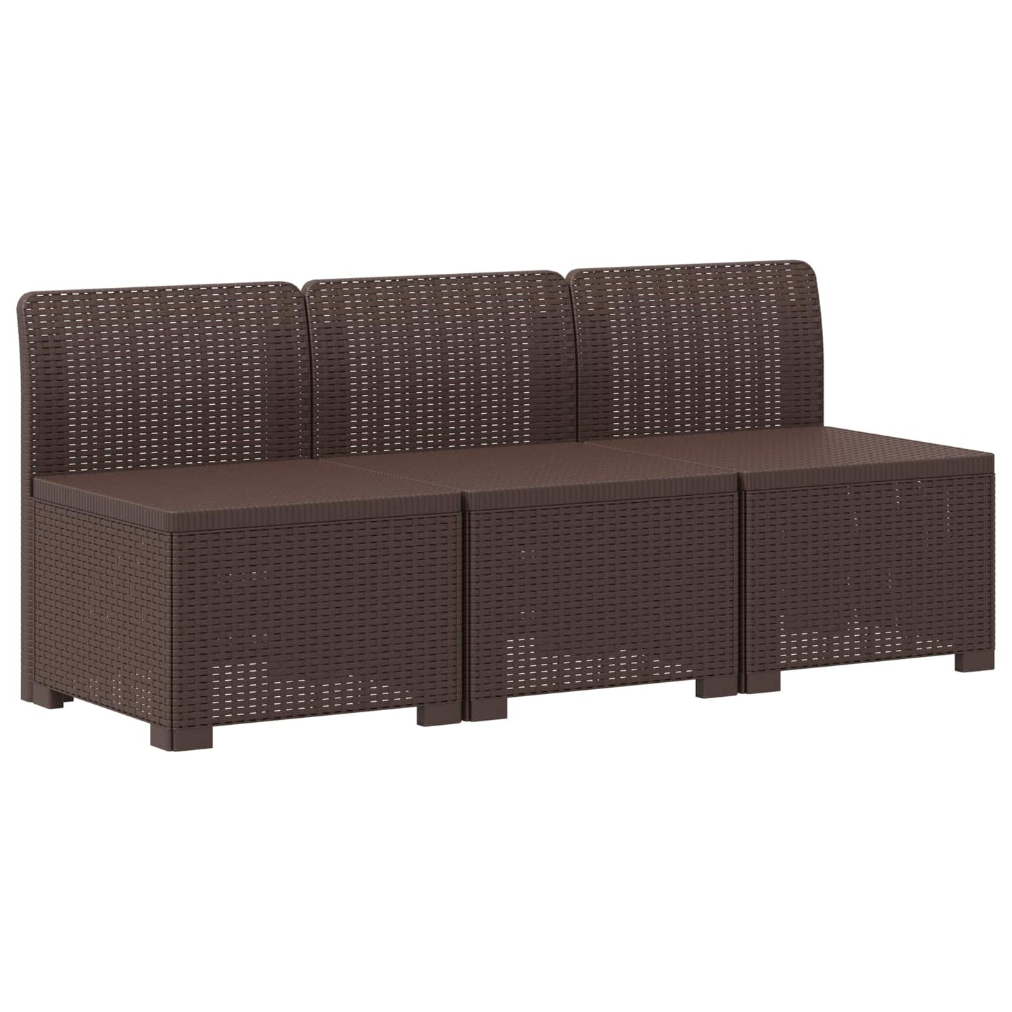 Divano da Giardino a 3 Posti in Aspetto Rattan PP Marrone