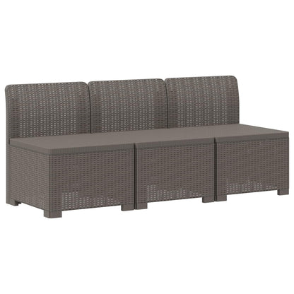 Divano da Giardino a 3 Posti in Aspetto Rattan PP Grigio Chiaro