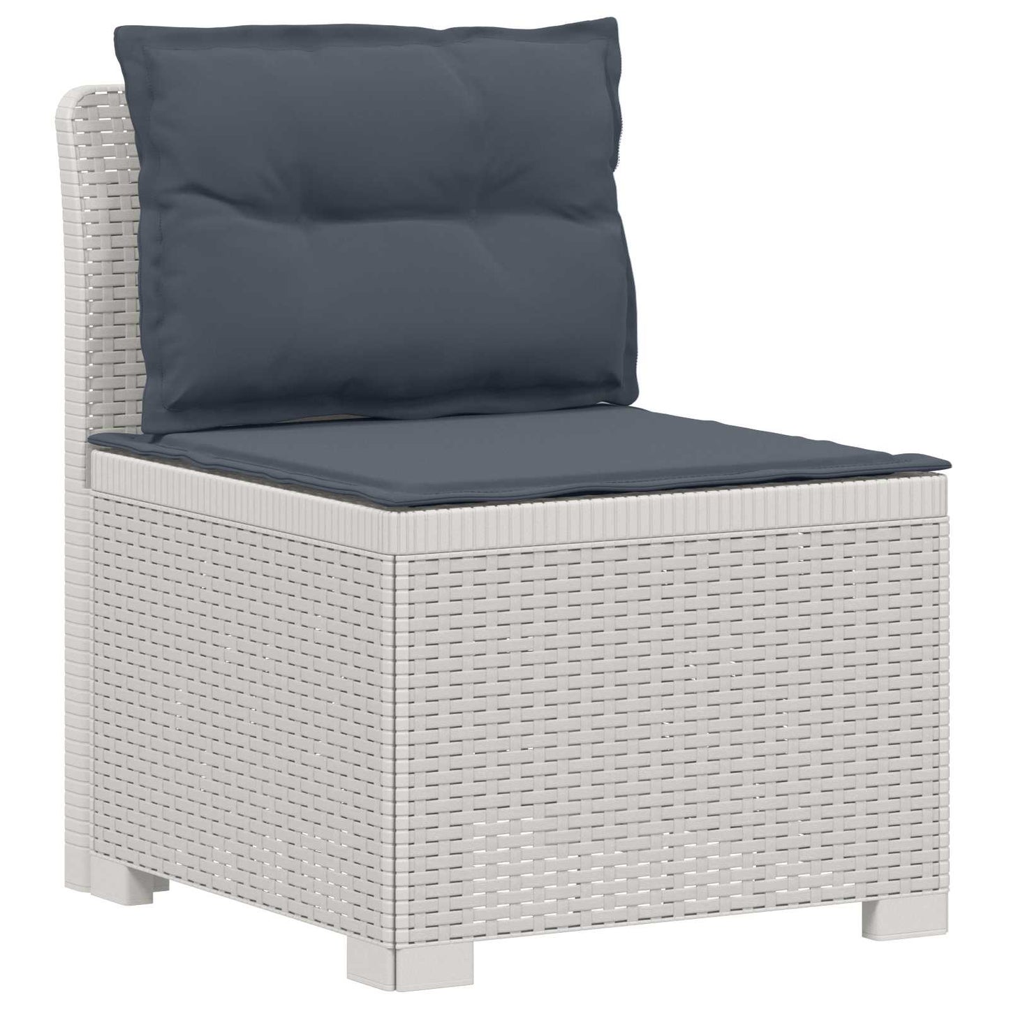 Divano da giardino 3 posti con cuscini in look rattan PP Bianco | homemem39