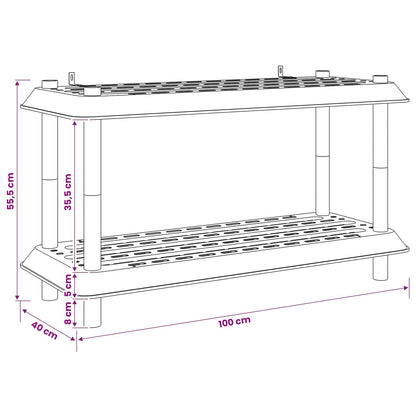 Unità di scaffalatura 2 livelli 100 x 40 x 55,5 cm PP Antracite | homemem39