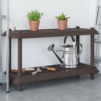 Unità di scaffalatura 2 livelli 100 x 40 x 55,5 cm PP Marrone | homemem39