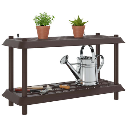 Unità di scaffalatura 2 livelli 100 x 40 x 55,5 cm PP Marrone | homemem39