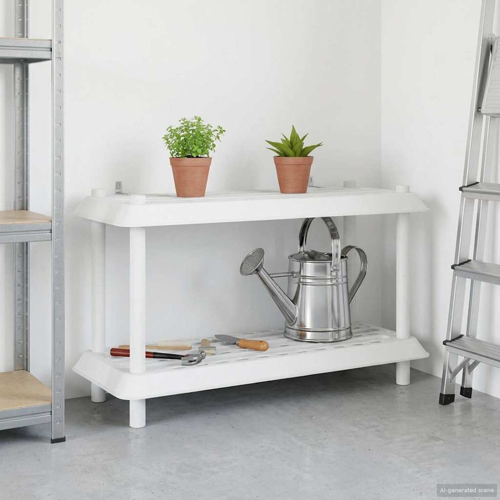 Unità di scaffalatura 2 livelli 100 x 40 x 55,5 cm PP Bianco | homemem39