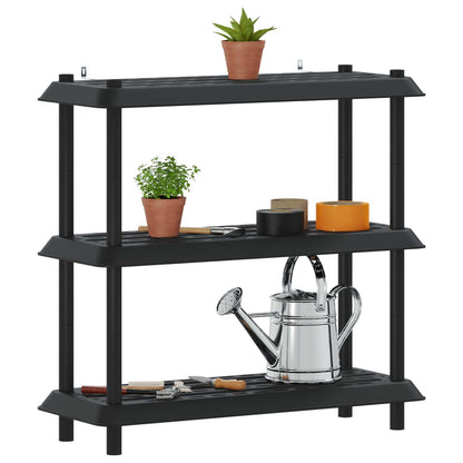 Unità di scaffalatura 3 livelli 100 x 40 x 96 cm PP Antracite | homemem39