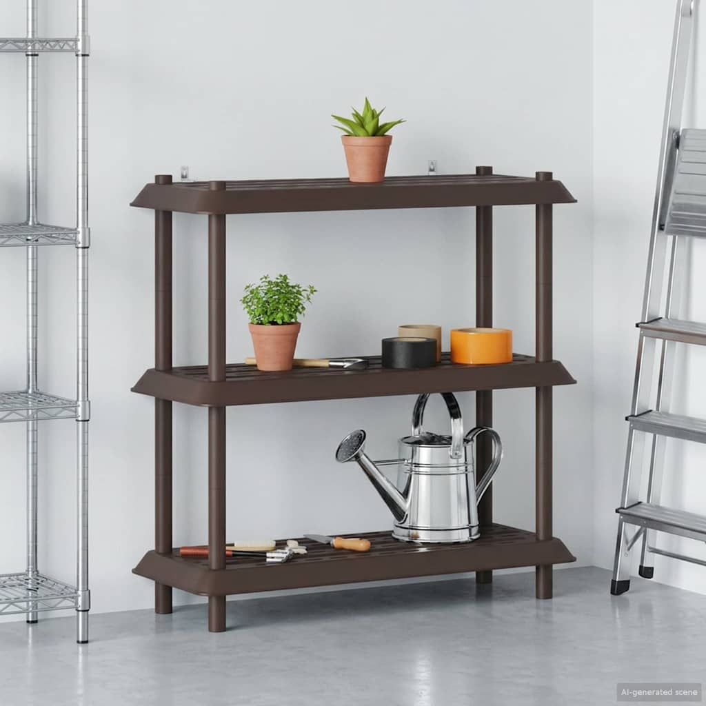 Unità di scaffalatura 3 livelli 100 x 40 x 96 cm PP Marrone | homemem39