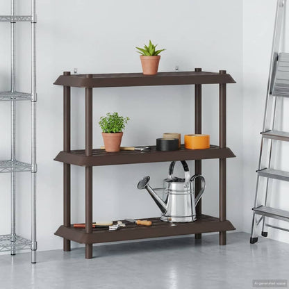 Unità di scaffalatura 3 livelli 100 x 40 x 96 cm PP Marrone | homemem39