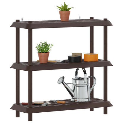 Unità di scaffalatura 3 livelli 100 x 40 x 96 cm PP Marrone | homemem39