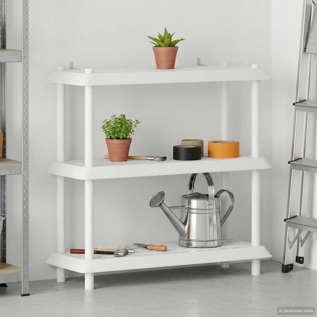 Unità di scaffalatura 3 livelli 100 x 40 x 96 cm PP Bianco | homemem39