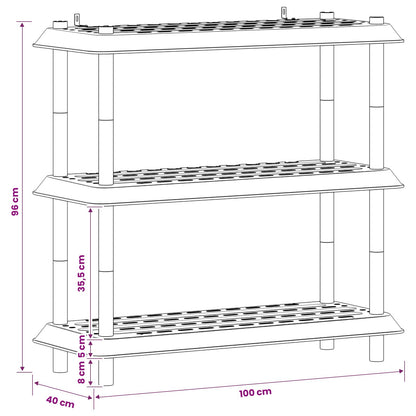 Unità di scaffalatura 3 livelli 100 x 40 x 96 cm PP Bianco | homemem39