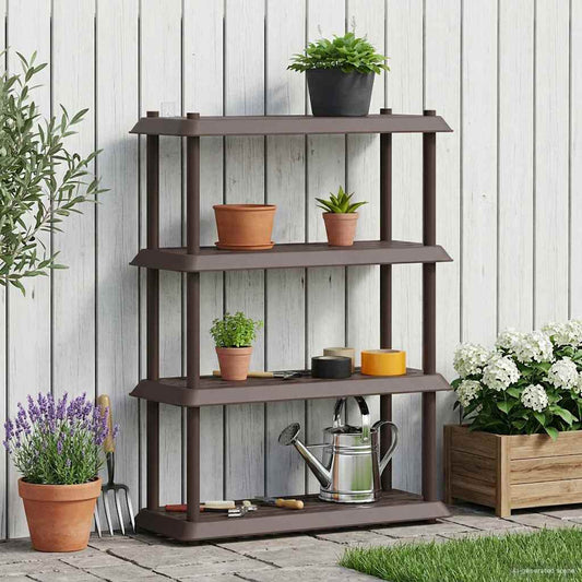 Unità di scaffalatura 4 livelli 100 x 40 x 136,5 cm PP Marrone | homemem39