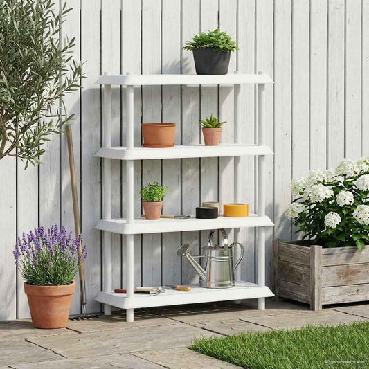 Unità di scaffalatura 4 livelli 100 x 40 x 136,5 cm PP Bianco | homemem39