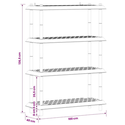 Unità di scaffalatura 4 livelli 100 x 40 x 136,5 cm PP | homemem39