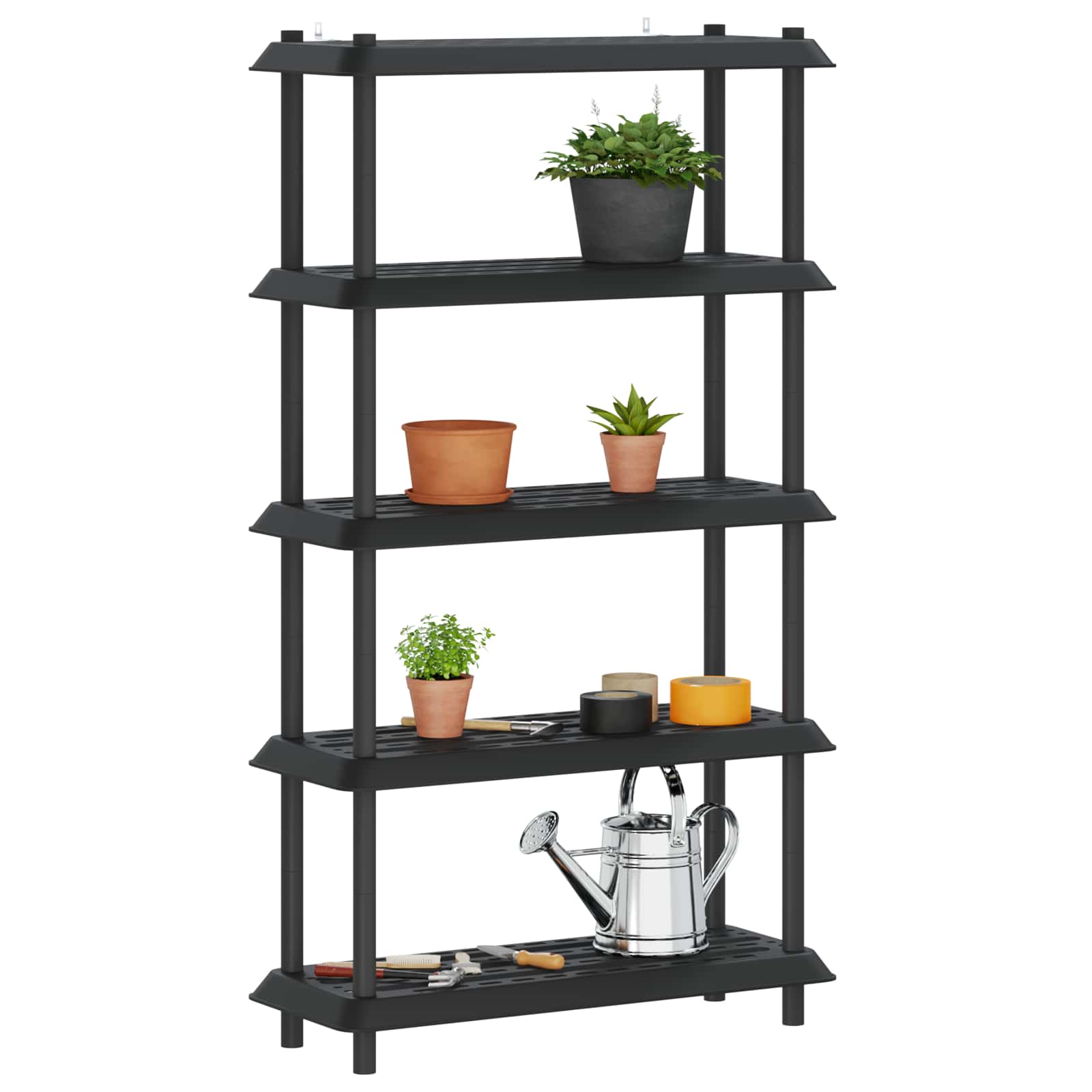 Unità di scaffalatura 5 livelli 100 x 40 x 177 cm PP Antracite | homemem39