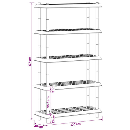 Unità di scaffalatura 5 livelli 100 x 40 x 177 cm PP Marrone | homemem39