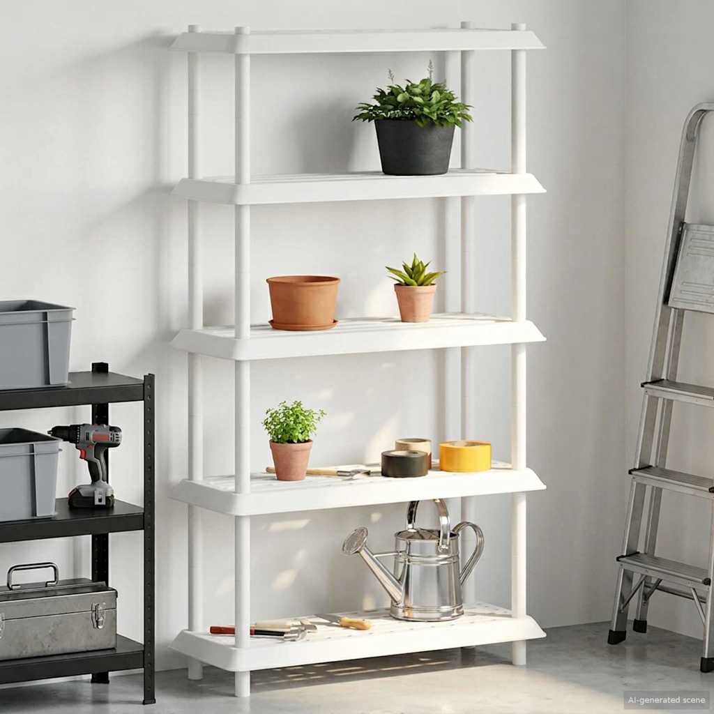 Unità di scaffalatura 5 livelli 100 x 40 x 177 cm PP Bianco | homemem39