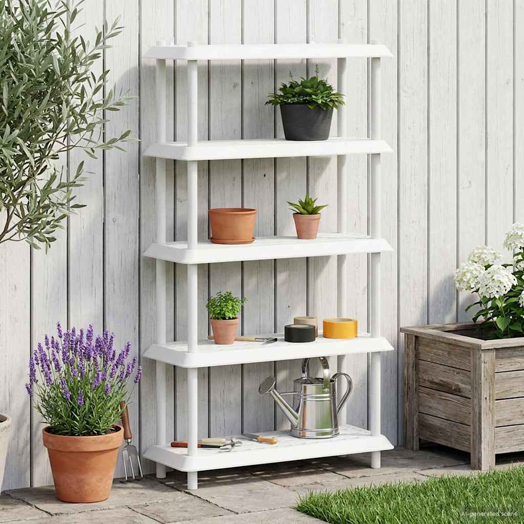 Unità di scaffalatura 5 livelli 100 x 40 x 177 cm PP Bianco | homemem39